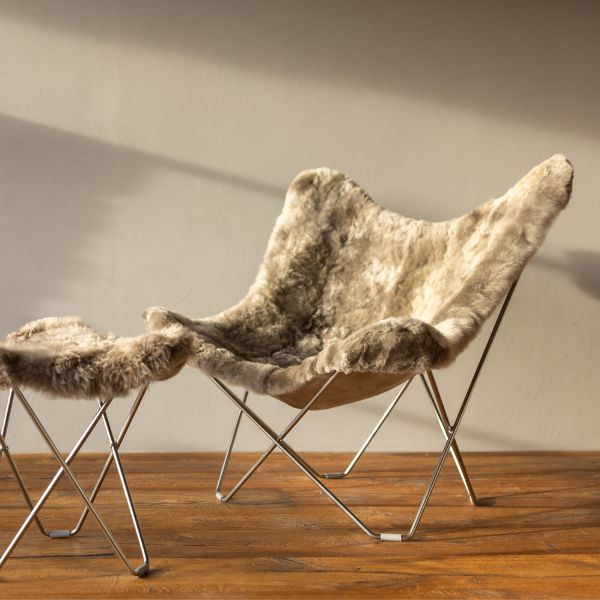 Butterfly chair frame "MARIPOSA" chrome silver